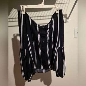 Charlotte Russe Blue and White Striped Top